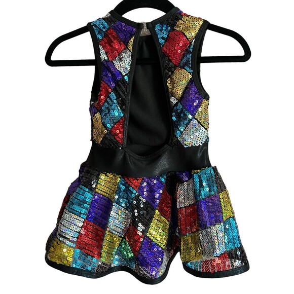 Curtain Call Kaleidoscope Jazz, Tap, Dance Costume Child's CME 7/8 Sequin Peplum - Picture 4 of 10
